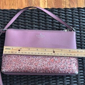 kate spade Mauve Pink Glitter Top-Handle Wristlet